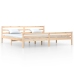 Estructura de cama doble sin colchón madera maciza 180x200 cm