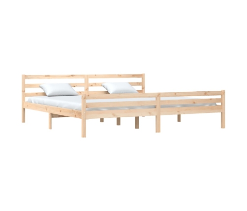 Estructura de cama doble sin colchón madera maciza 180x200 cm