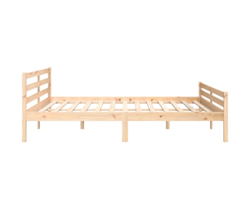 Estructura de cama doble sin colchón madera maciza 180x200 cm