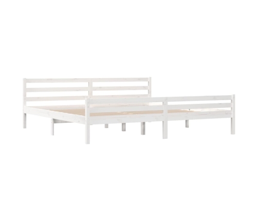 Estructura de cama sin colchón madera maciza blanco 180x200 cm