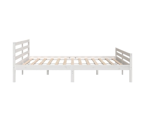 Estructura de cama sin colchón madera maciza blanco 180x200 cm