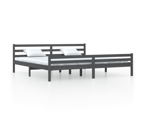 Estructura de cama sin colchón madera maciza gris 180x200 cm