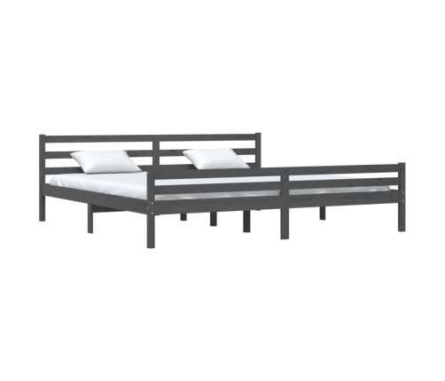 Estructura de cama sin colchón madera maciza gris 180x200 cm