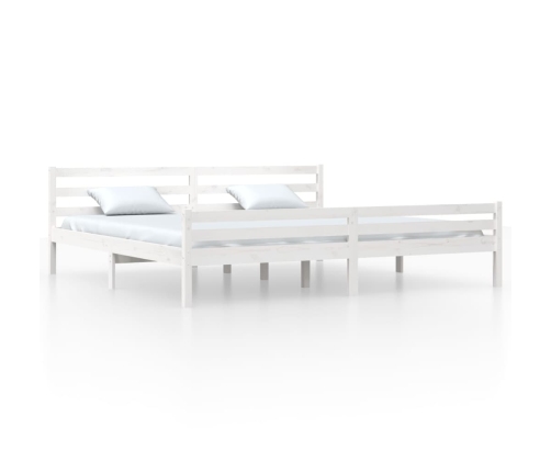 Estructura de cama sin colchón madera maciza blanco 200x200 cm