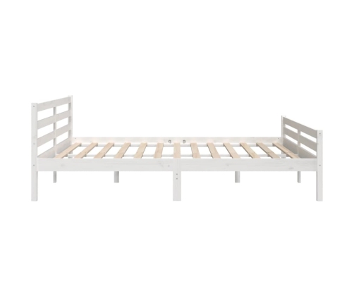 Estructura de cama sin colchón madera maciza blanco 200x200 cm