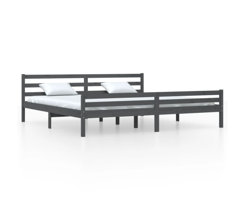 Estructura de cama sin colchón madera maciza gris 200x200 cm