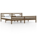 Estructura cama sin colchón madera maciza marrón miel 200x200cm