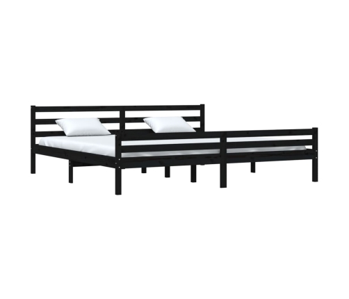 Estructura de cama de madera maciza negro 200x200 cm