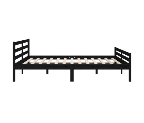 Estructura de cama de madera maciza negro 200x200 cm