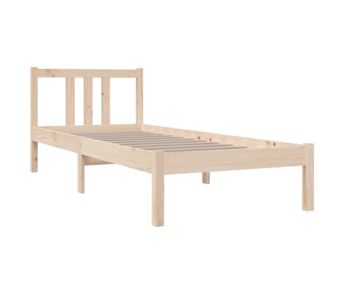 Estructura cama individual sin colchón madera maciza 75x190 cm