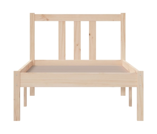 Estructura cama individual sin colchón madera maciza 75x190 cm