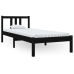 Estructura de cama sin colchón madera maciza negro 75x190 cm