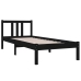 Estructura de cama sin colchón madera maciza negro 75x190 cm