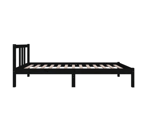 Estructura de cama sin colchón madera maciza negro 75x190 cm