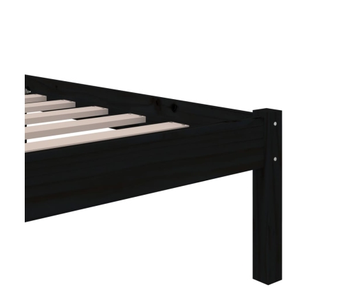 Estructura de cama sin colchón madera maciza negro 75x190 cm