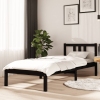 Estructura de cama sin colchón madera maciza negro 75x190 cm