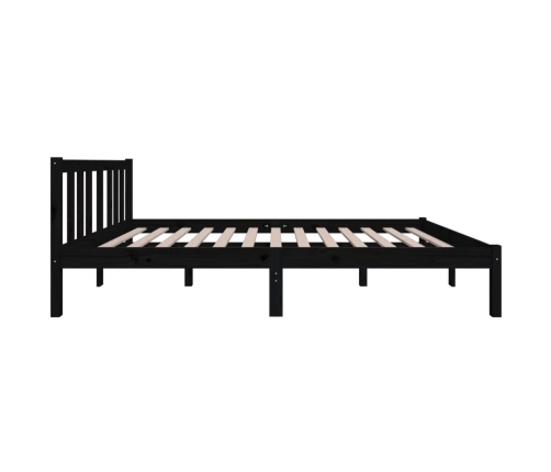 Estructura de cama sin colchón madera maciza negro 120x190 cm