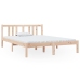 Estructura de cama doble sin colchón madera maciza 135x190 cm
