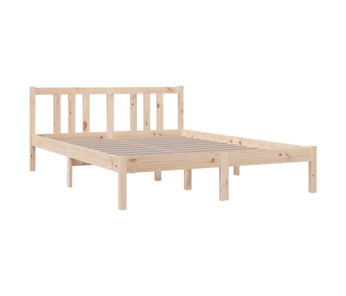 Estructura de cama doble sin colchón madera maciza 135x190 cm
