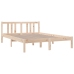 Estructura de cama doble sin colchón madera maciza 135x190 cm
