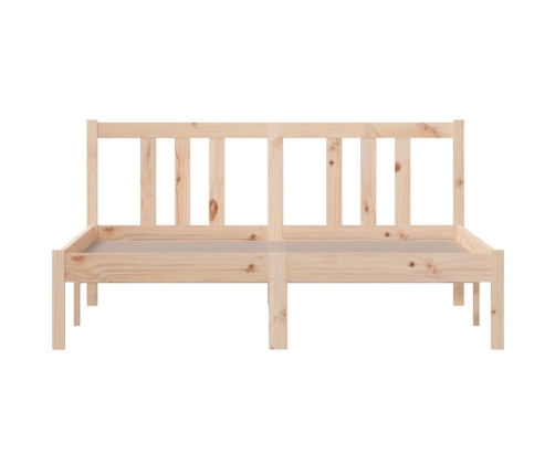 Estructura de cama doble sin colchón madera maciza 135x190 cm