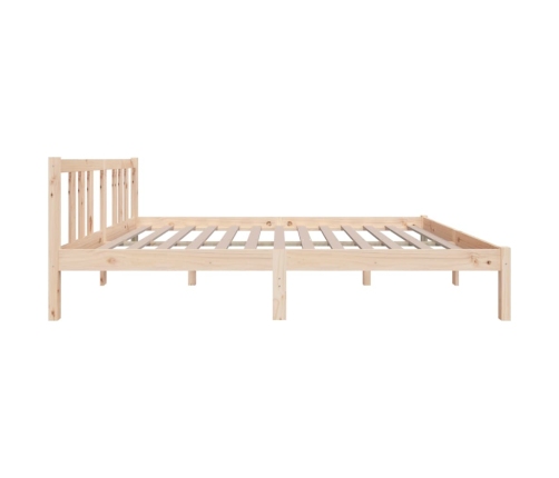 Estructura de cama doble sin colchón madera maciza 135x190 cm