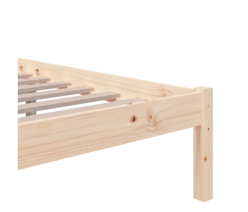 Estructura de cama doble sin colchón madera maciza 135x190 cm