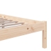 Estructura de cama doble sin colchón madera maciza 135x190 cm