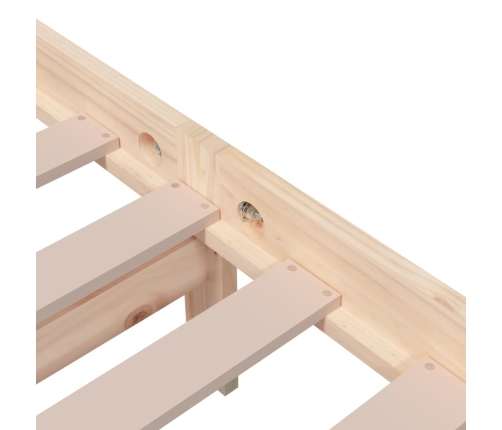 Estructura de cama doble sin colchón madera maciza 135x190 cm
