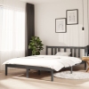 Estructura cama doble sin colchón madera maciza gris 135x190 cm