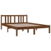 Estructura cama sin colchón madera maciza marrón miel 135x190cm