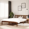 Estructura cama sin colchón madera maciza marrón miel 135x190cm