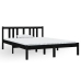 Estructura cama doble sin colchón madera maciza negro 135x190cm