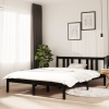 Estructura cama doble sin colchón madera maciza negro 135x190cm