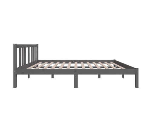 Estructura de cama sin colchón madera maciza gris 140x190 cm