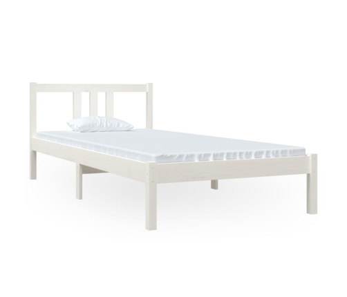 Estructura de cama sin colchón madera maciza blanco 90x200 cm