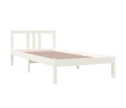 Estructura de cama sin colchón madera maciza blanco 90x200 cm