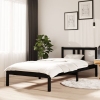 Estructura de cama sin colchón madera maciza negro 90x200 cm