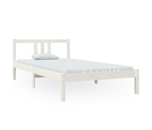 Estructura de cama sin colchón madera maciza blanco 100x200 cm