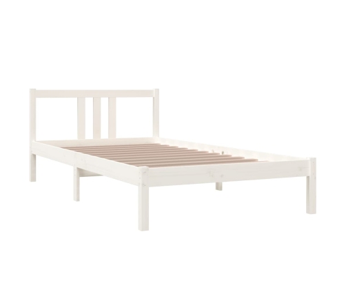 Estructura de cama sin colchón madera maciza blanco 100x200 cm