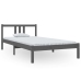 vidaXL Estructura de cama madera maciza gris 100x200 cm