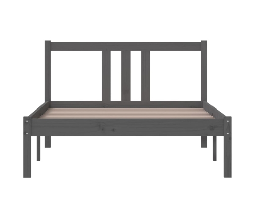 vidaXL Estructura de cama madera maciza gris 100x200 cm