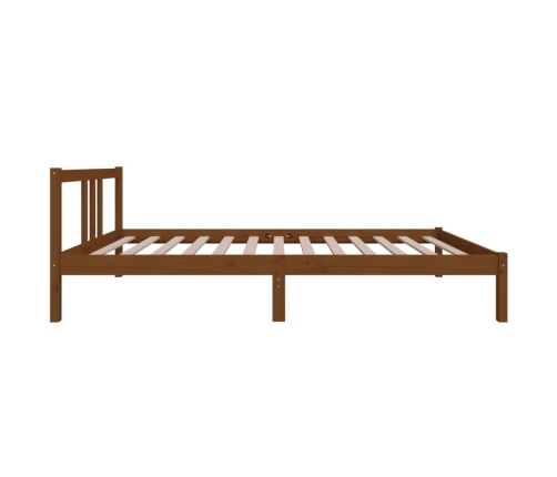 Estructura cama sin colchón madera maciza marrón miel 100x200cm