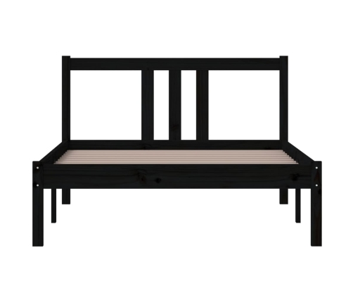 Estructura de cama sin colchón madera maciza negro 100x200 cm