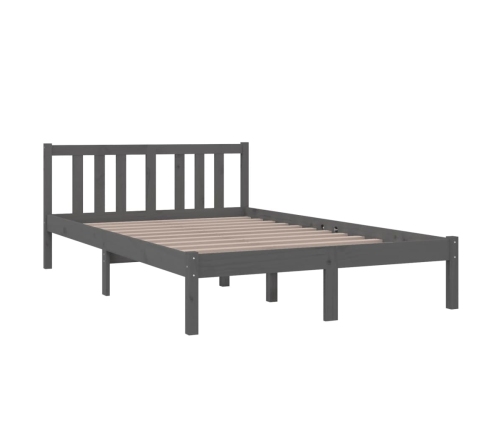 vidaXL Estructura de cama madera maciza gris 120x200 cm