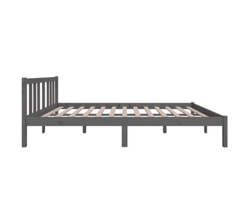 vidaXL Estructura de cama madera maciza gris 120x200 cm