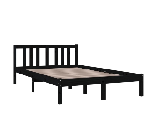 Estructura de cama sin colchón madera maciza negro 120x200 cm