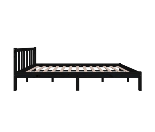 Estructura de cama sin colchón madera maciza negro 120x200 cm