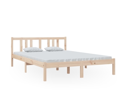 Estructura de cama sin colchón madera maciza 140x200 cm