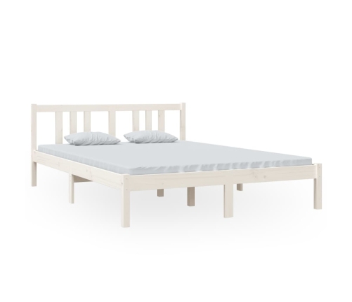 Estructura de cama sin colchón madera maciza blanco 140x200 cm